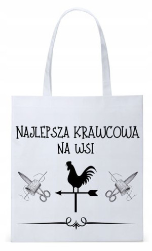 Dla Krawca Krawcowej Torba Eco Biała Shopper