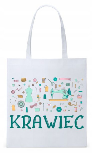 Dla Krawca Krawcowej Torba Eco Biała Shopper