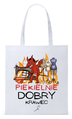Dla Krawca Krawcowej Torba Eco Biała Shopper