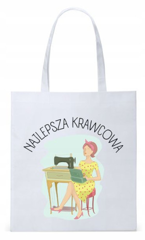 Dla Krawca Krawcowej Torba Eco Biała Shopper