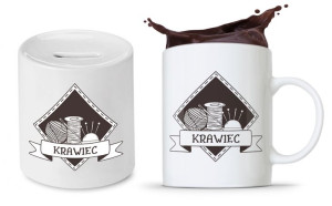 Dla Krawca Krawcowej Zestaw Kubek + Skarbonka