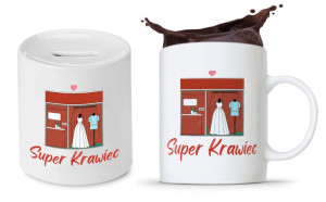 Dla Krawca Krawcowej Zestaw Kubek + Skarbonka