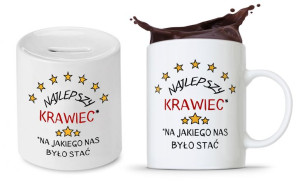 Dla Krawca Krawcowej Zestaw Kubek + Skarbonka