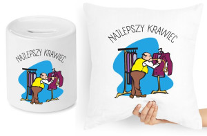 Dla Krawca Krawcowej Zestaw Poduszka + Skarbonka