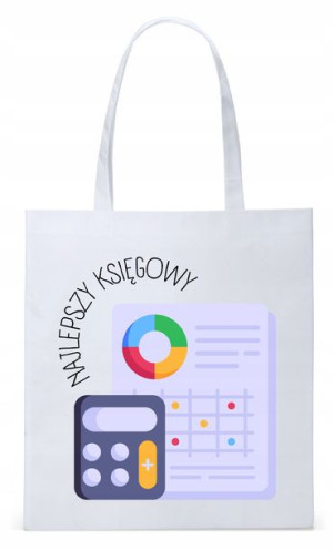 Dla Księgowej Księgowego Torba Eco Biała Shopper