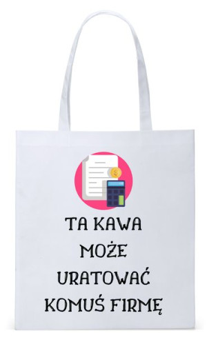 Dla Księgowej Księgowego Torba Eco Biała Shopper