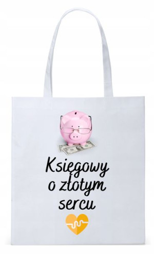 Dla Księgowej Księgowego Torba Eco Biała Shopper