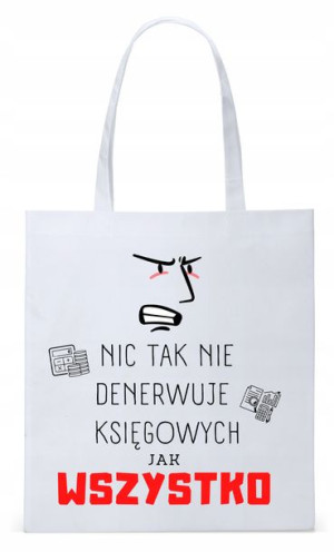 Dla Księgowej Księgowego Torba Eco Biała Shopper