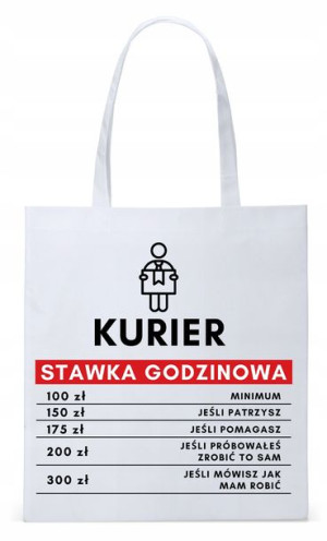 Dla Kuriera Dostawcy Torba Eco Biała Shopper