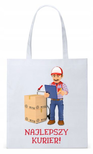 Dla Kuriera Dostawcy Torba Eco Biała Shopper