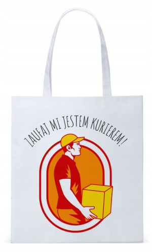 Dla Kuriera Dostawcy Torba Eco Biała Shopper
