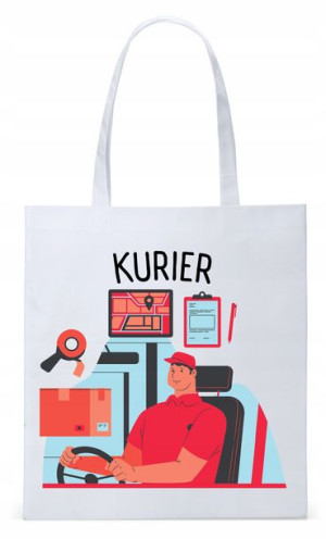 Dla Kuriera Dostawcy Torba Eco Biała Shopper