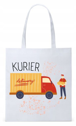 Dla Kuriera Dostawcy Torba Eco Biała Shopper