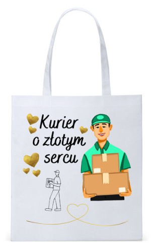 Dla Kuriera Dostawcy Torba Eco Biała Shopper