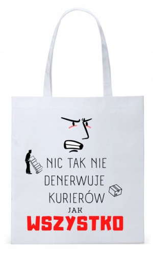 Dla Kuriera Dostawcy Torba Eco Biała Shopper