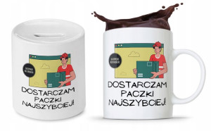 Dla Kuriera Na Prezent Zestaw Kubek + Skarbonka