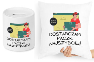Dla Kuriera Zestaw Poduszka + Skarbonka Prezent