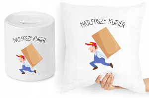 Dla Kuriera Zestaw Poduszka + Skarbonka Prezent