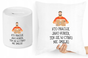 Dla Kuriera Zestaw Poduszka + Skarbonka Prezent