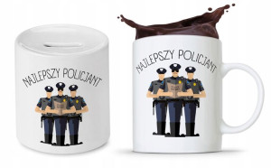 Zestaw Dla Policjanta Prezent Kubek + Skarbonka