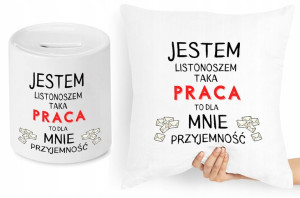 Dla Listonosza Zestaw Poduszka + Skarbonka