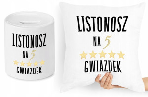 Dla Listonosza Zestaw Poduszka + Skarbonka