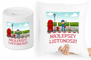 Dla Listonosza Zestaw Poduszka + Skarbonka