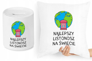 Dla Listonosza Zestaw Poduszka + Skarbonka