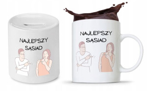 Zestaw Dla Sąsiada Sąsiadki Kubek + Skarbonka