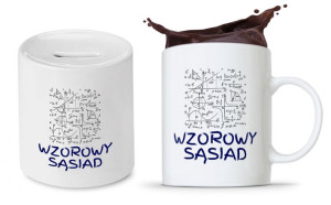 Zestaw Dla Sąsiada Sąsiadki Kubek + Skarbonka