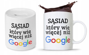 Zestaw Dla Sąsiada Sąsiadki Kubek + Skarbonka