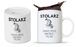 Zestaw Dla Stolarza Prezent Kubek + Skarbonka