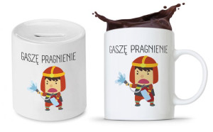 Zestaw Dla Strażaka Prezent Kubek + Skarbonka