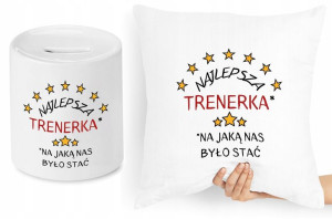 Dla Trenera Zestaw Poduszka + Skarbonka Prezent
