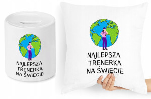 Dla Trenera Zestaw Poduszka + Skarbonka Prezent