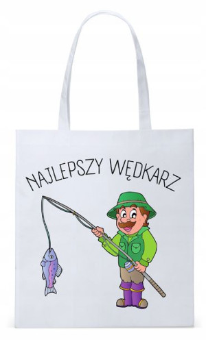 Dla Wędkarza Rybaka Torba Eco Biała Shopper