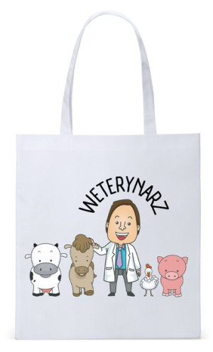 Dla Weterynarza Na Prezent Torba Eco Biała Shopper