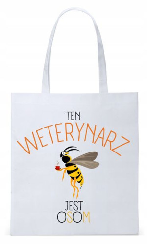 Dla Weterynarza Na Prezent Torba Eco Biała Shopper
