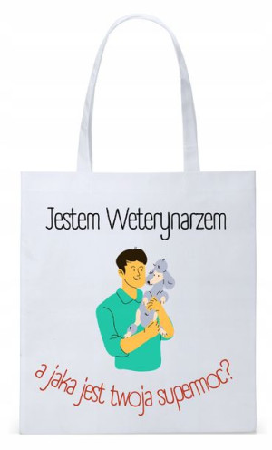 Dla Weterynarza Na Prezent Torba Eco Biała Shopper