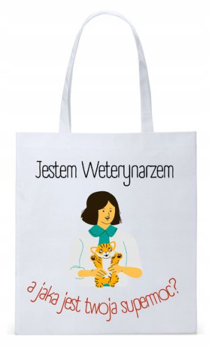 Dla Weterynarza Na Prezent Torba Eco Biała Shopper