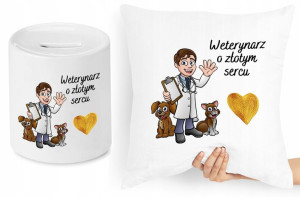 Dla Weterynarza Zestaw Poduszka + Skarbonka