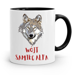Dla Wójta Kubek Czarny Wójt Samiec Alfa Prezent