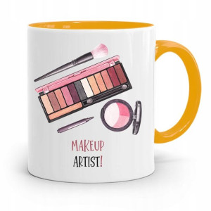 Kubek Żółty Dla Kosmetyczki Makeup Artist! Prezent