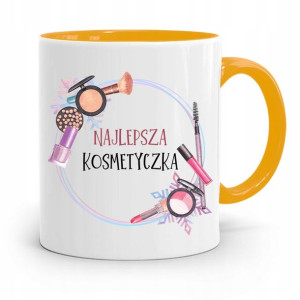 Kubek Żółty Dla Kosmetyczki Najlepsza Kosmetyczka