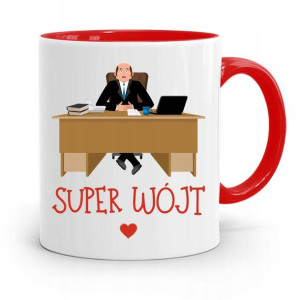 Dla Wójta Kubek Czerwony Super Wójt Prezent