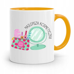 Kubek Żółty Dla Kosmetyczki Najlepsza Kosmetyczka