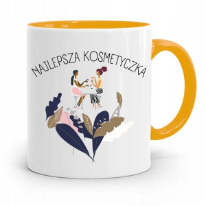 Kubek Żółty Dla Kosmetyczki Najlepsza Kosmetyczka