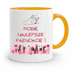 Kubek Żółty Dla Kosmetyczki Najlepsze Paznokcie!