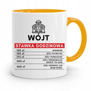 Dla Wójta Kubek Żółty Prezent Stawka Godzinowa