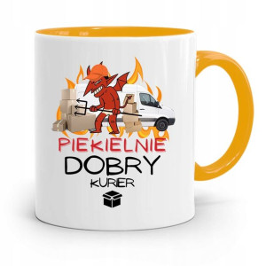 Kubek Żółty Dla Kuriera Piekielnie Dobry Prezent